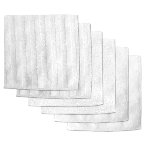 DII Modern Microfiber Assorted Scrub Scours in Polish White (Set of 6)