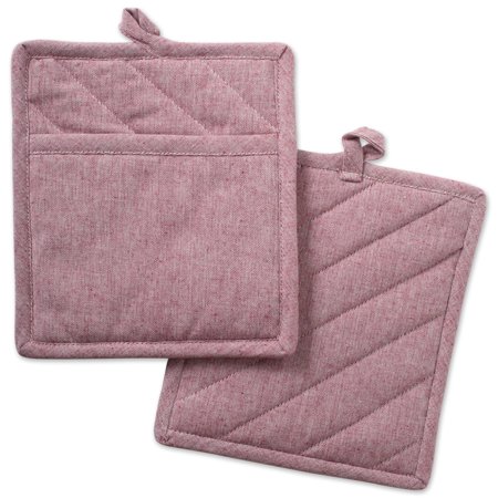 DII 100% Cotton Solid Chambray Kitchen Set, Bistro Apron, Barn Red, 1 Piece