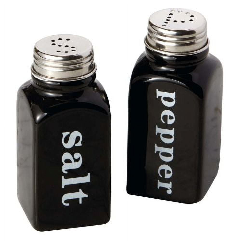 Design Imports Black Ceramic Salt & Pepper Shakers