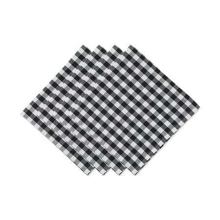 DII Black/White Gingham Napkin Set/6