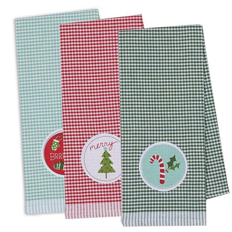 Design Imports Holiday Stripes Kitchen Towels & Dish Cloths - Set of 6