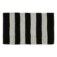thumbnail image 1 of Contemporary Home Living 2' x 3' Jet Black and Cotton White Stripe Rag Rug, 1 of 3