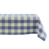 Design Imports CAMZ12402 52 x 52 in. Stonewash Blue Buffalo Check Tablecloth