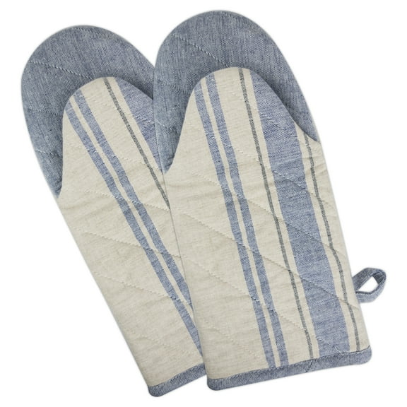 Nautical Blue French Stripe Oven Mitt (Set of 2)