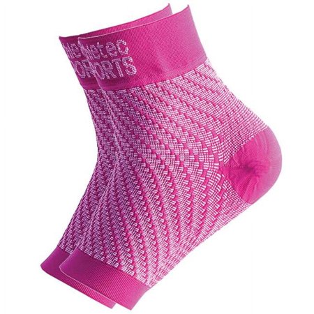 Design Imports Compression Foot Sleeves, Hot Pink - Large