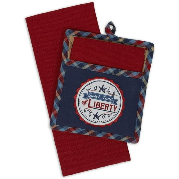 Design Imports DII Land of Liberty Potholder Gift Set