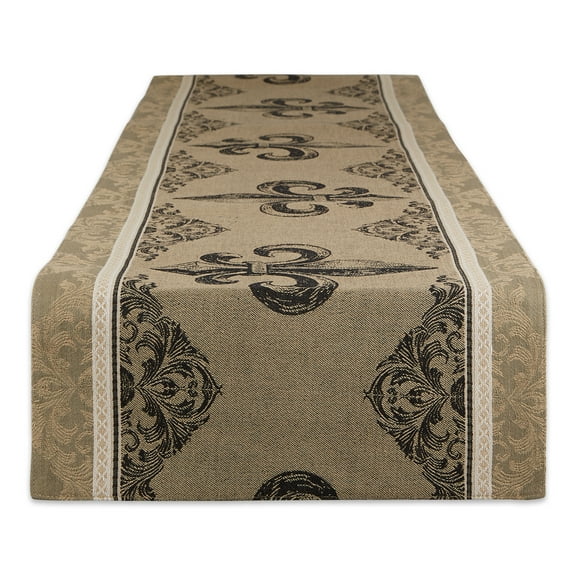 Design Imports Fleur De Lis Stripe Jacquard Table Runner - 14 x 72"