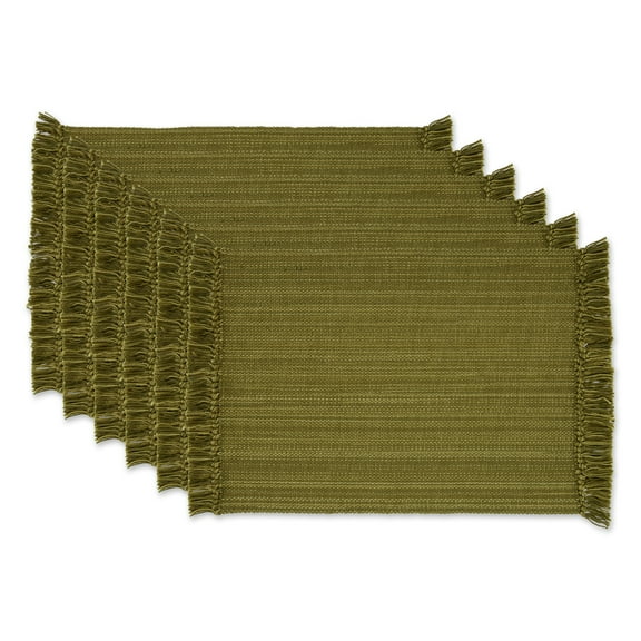 Variegated Olive Green Fringe Placemat (Set of 6)