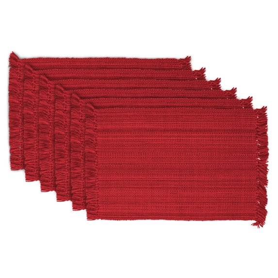 DII Variegated Tango Red Fringe Placemat (Set of 6)