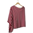 thumbnail image 1 of Design Imports GPON16-RED 26 x 67 in. Game Day Narrow Stripe Cotton Poncho - Red White, 1 of 1