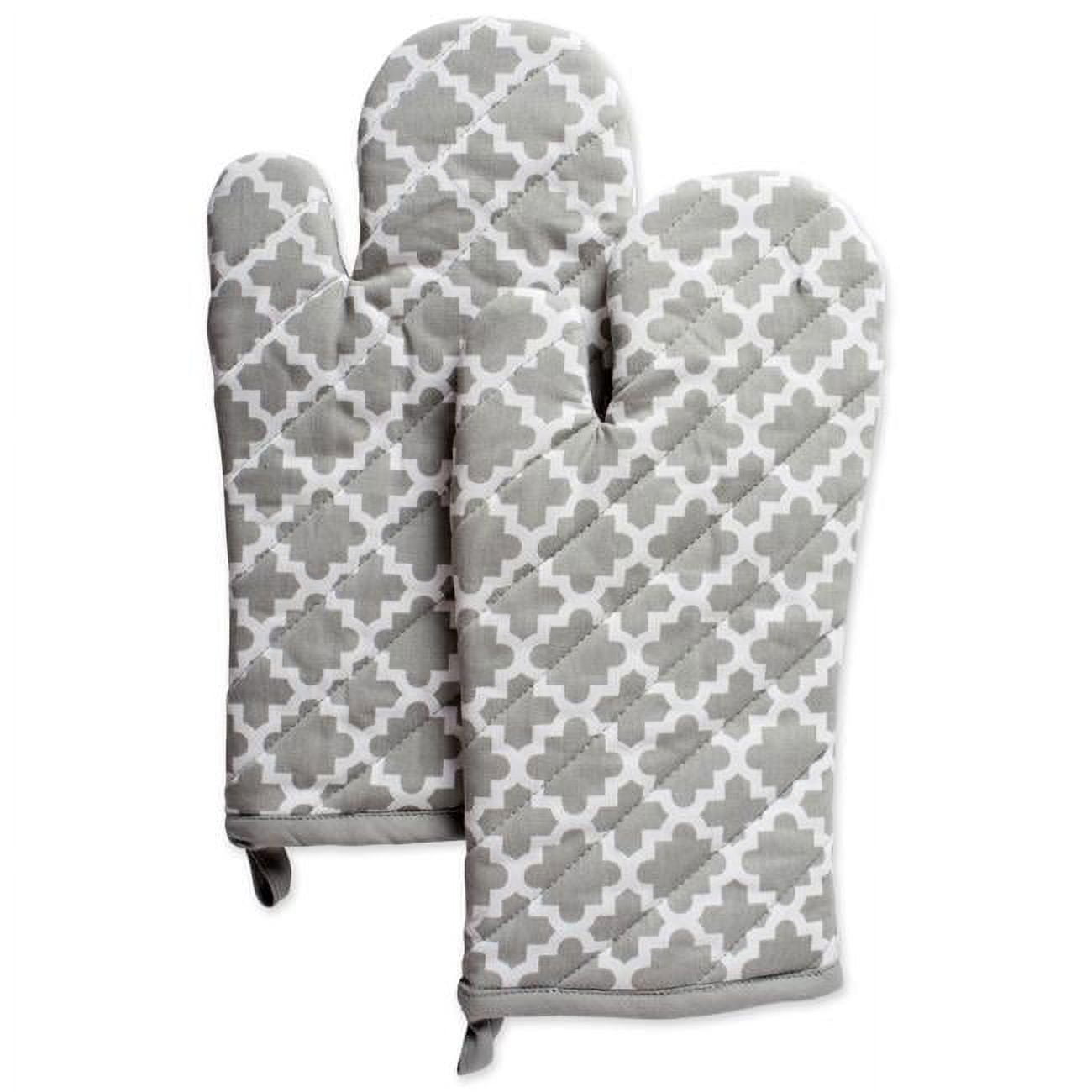 Nautica Grey 100% Cotton Mini Oven Mitts with Silicone Palm (Set of 2)
