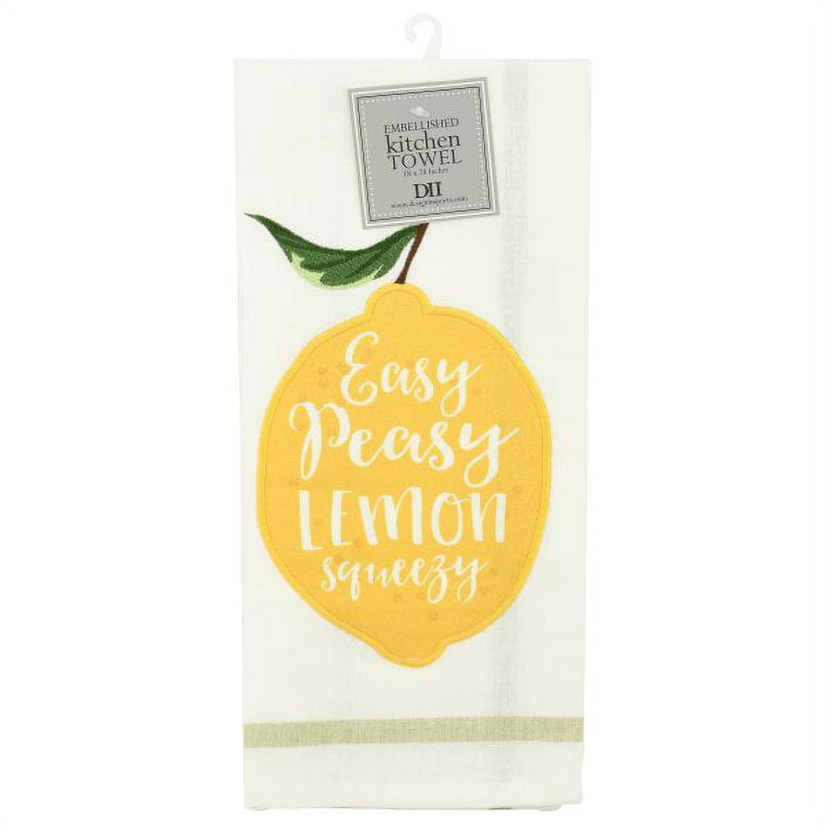 Lot of 2 Spring Summer Lemon Kitchen Hand Tea Towels 100 % Polyester  15x25