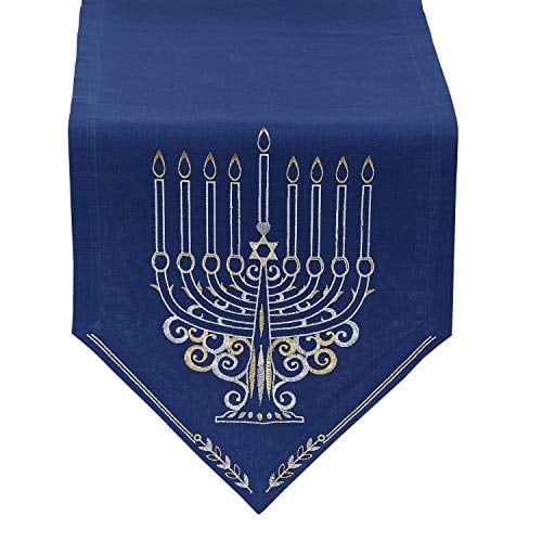 Design Imports Menorah Embroidered Table Runner 14" x 68"