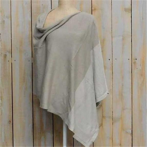 Design Imports PONBST-BGE 26 x 67 in. Color Block Cotton Poncho - Beige