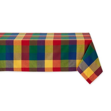 Design Imports Palette Check Indian Summer Tablecloth - 52 x 52"