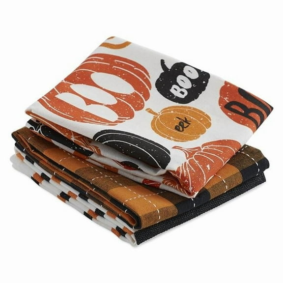Design Imports CAMZ11342 Pumpkin Boo Dishtowel - Set of 3