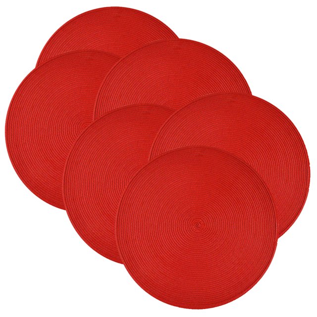 Design Imports Red Indoor/Outdoor Placemat Set of 6