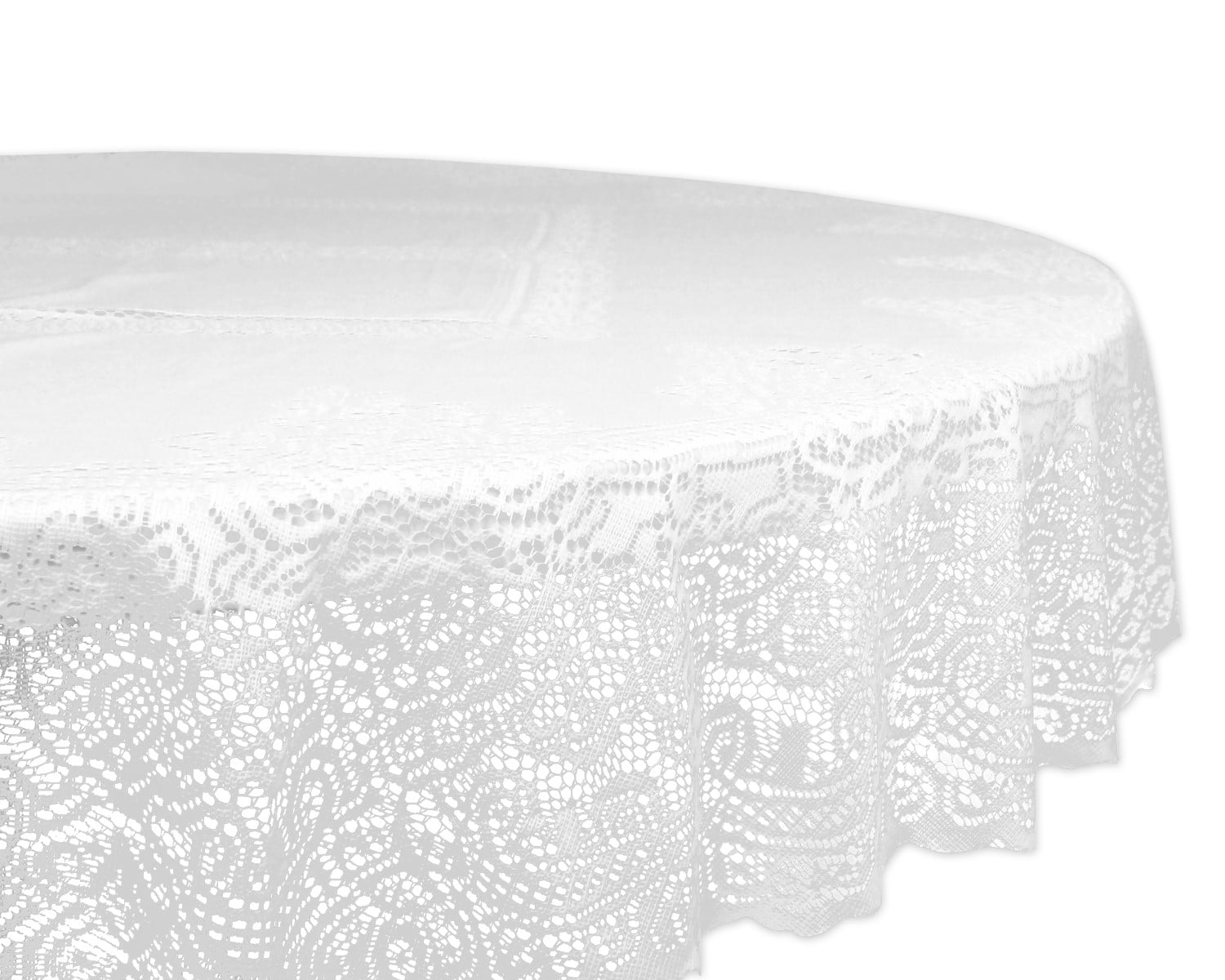 Design Imports Victorian Lace Poly 63 In. Round Tablecloth - Walmart.com