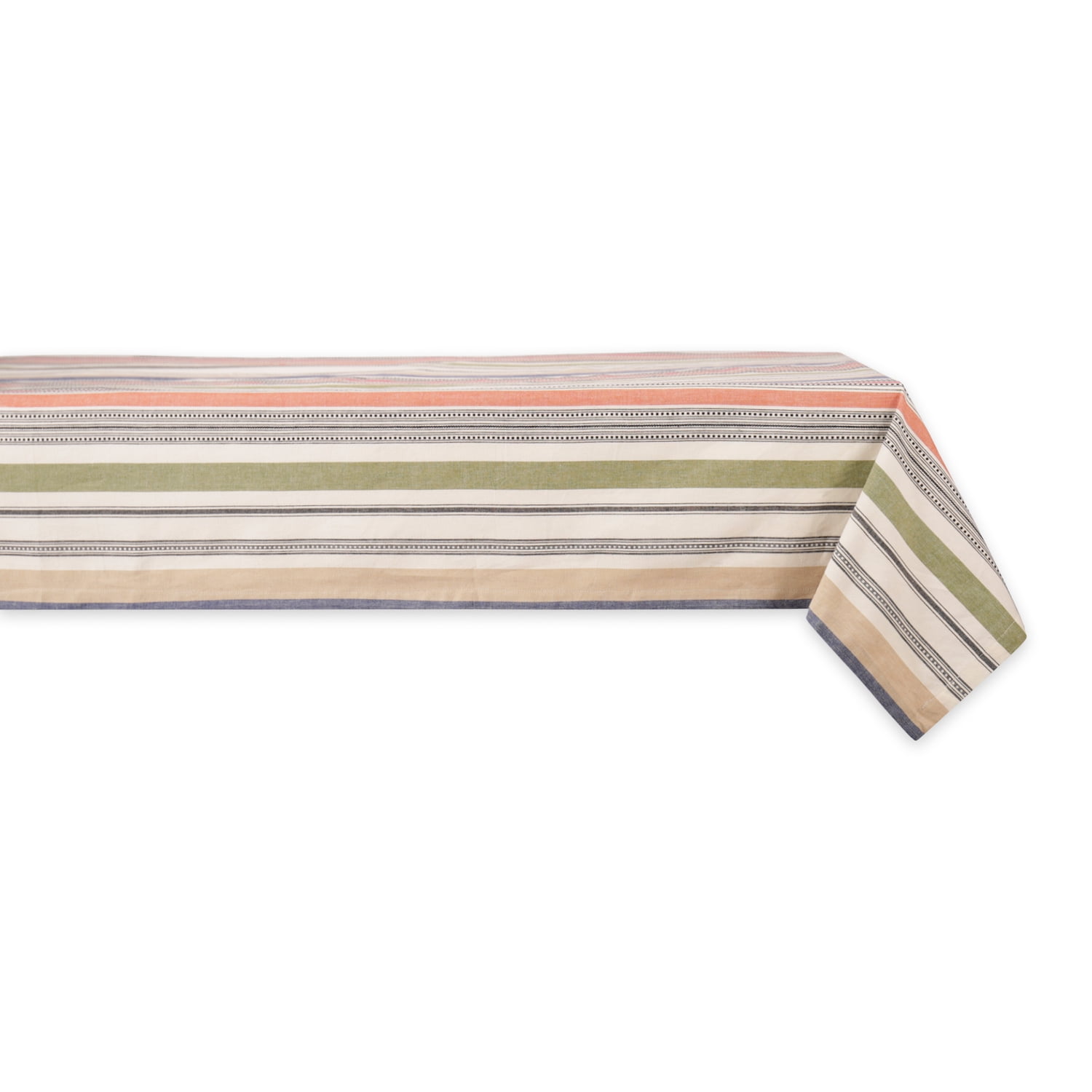 Multicolor Cotton Striped Tablecloth for 8-10 Seats
