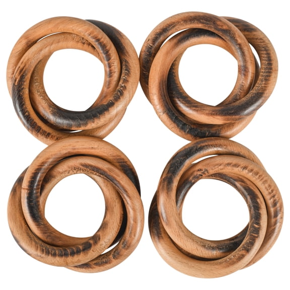 Design Imports Wood Napkin Rings- Set of 4 (750408)