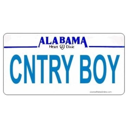 Design It Yourself Custom Alabama Plate. Free Personalization on Plate