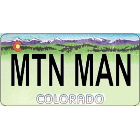 Design It Yourself Custom Colorado Plate #2. Free Personalization on Plate