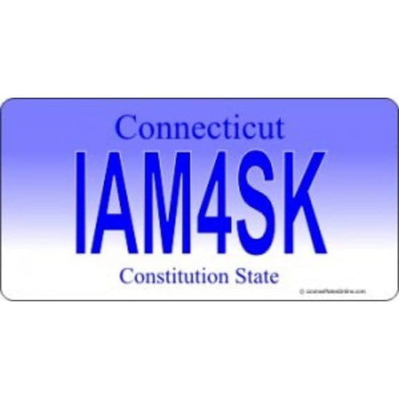 Design It Yourself Custom Connecticut Plate. Free Personalization on Plate