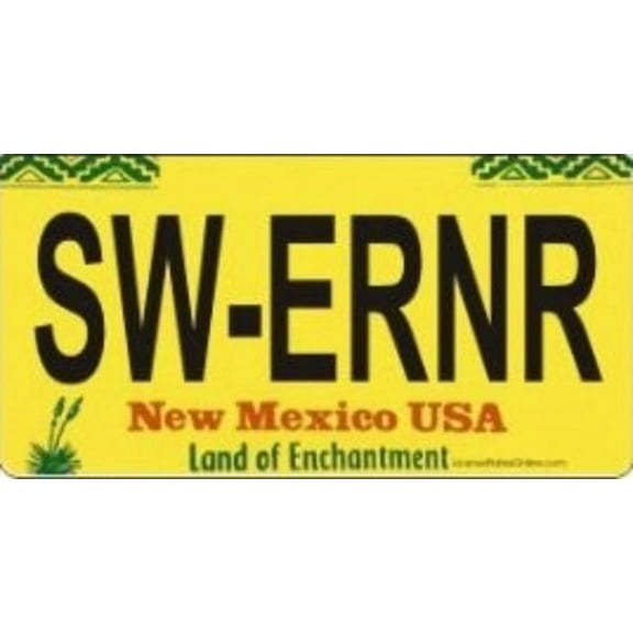 Design It Yourself Custom New Mexico Plate. Free Personalization on Plate