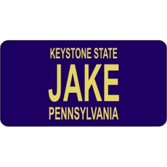Design It Yourself Custom Pennsylvania Plate #2. Free Personalization on Plate