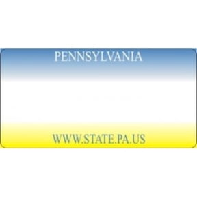 Design It Yourself Custom Pennsylvania Plate #3. Free Personalization on Plate