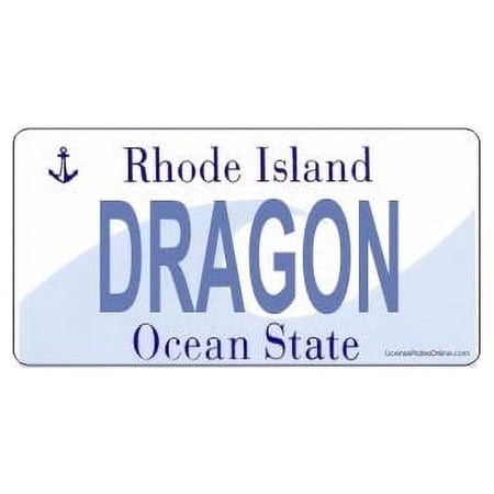 Design It Yourself Custom Rhode Island Plate. Free Personalization on Plate