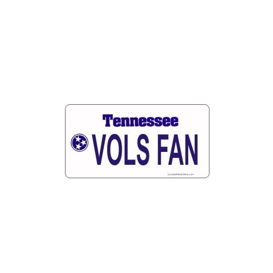 Design It Yourself Tennessee Bicycle Plate. Free Personalization on Plate
