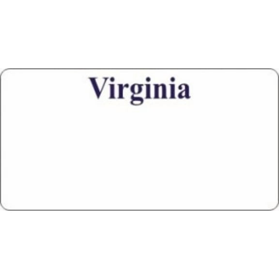 Design It Yourself Virginia Bicycle Plate. Free Personalization on Plate