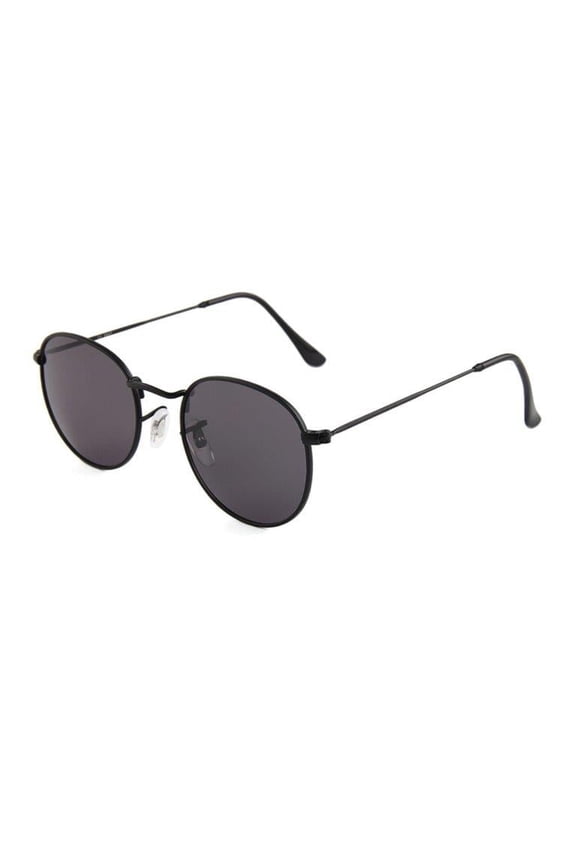 Design Italia John Lennon Round Steampunk Metal Frame Sunglasses Have Swagger (Black, Smoke Lenz)