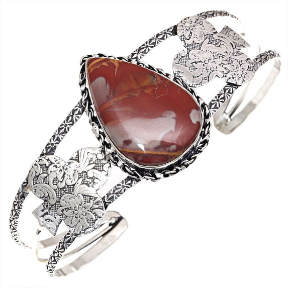Design Jasper Gemstone Handmade Jewelry Cuff Bracelets 7''Adjustable