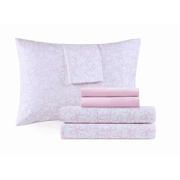 Design Lab Printed Microfiber 6-Pc. Sheet Set, Full - Scattered Bows