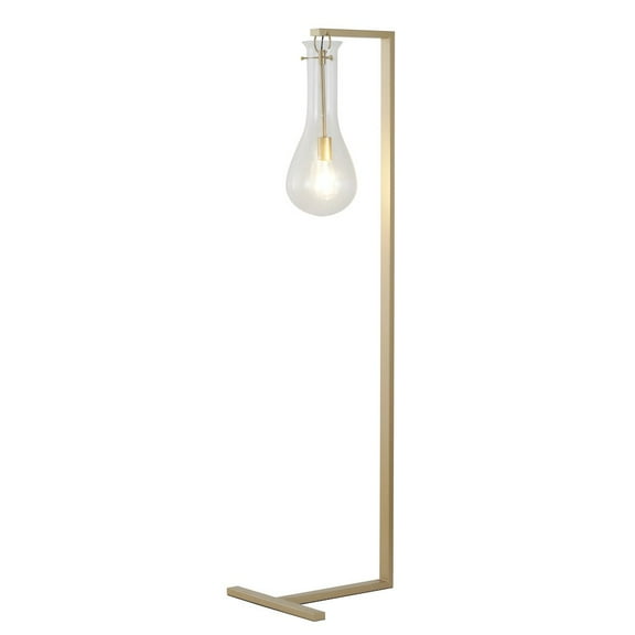 Bethel International Floor Lamp in Brass Color