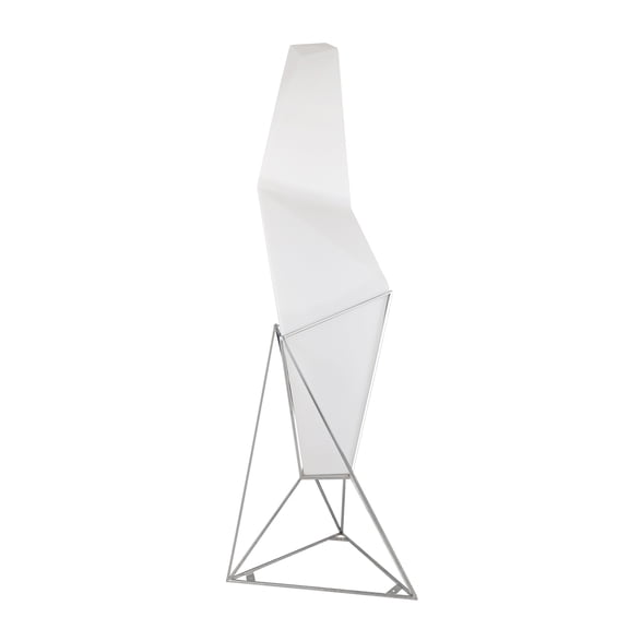 Design Living 1-Light D23.6'' Matte White Frame LED Light Floor Lamp with Chrome Hardware