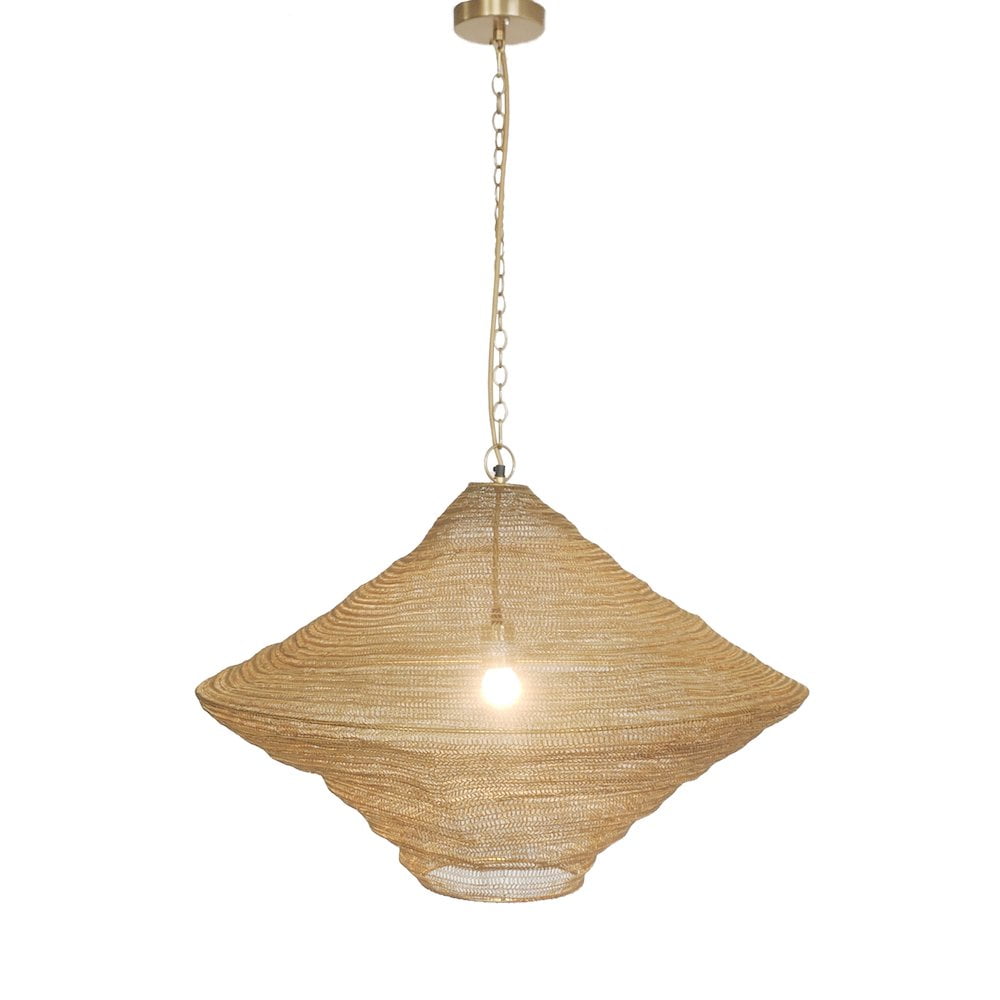 Gold Iron Mini Pendant Light with Adjustable Chain