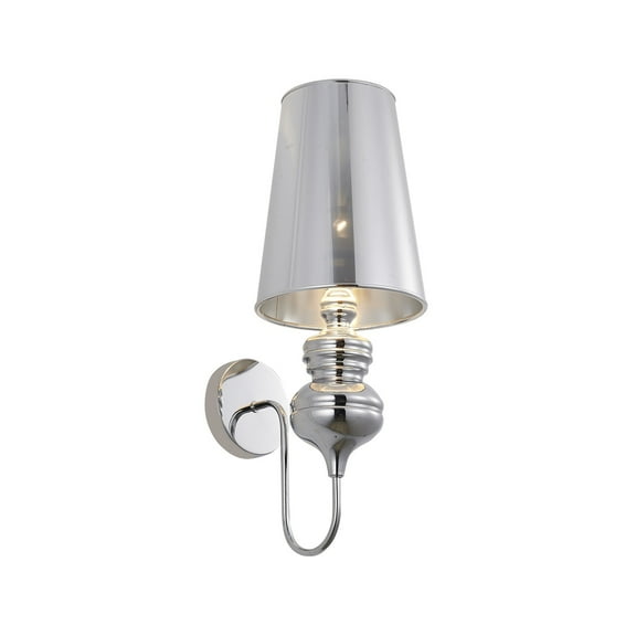 Design Living 1-Light L5'' Polished Chrome Steel Armed Wall Sconce with a Shade