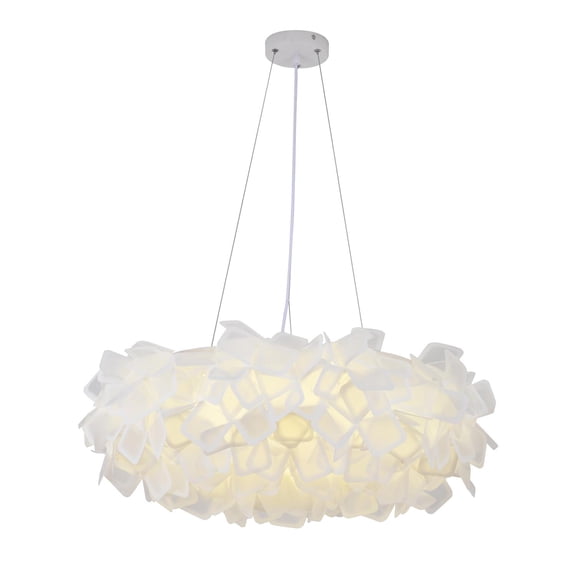 Design Living 1-Light White Acrylic LED Chandelier With White Hardware
