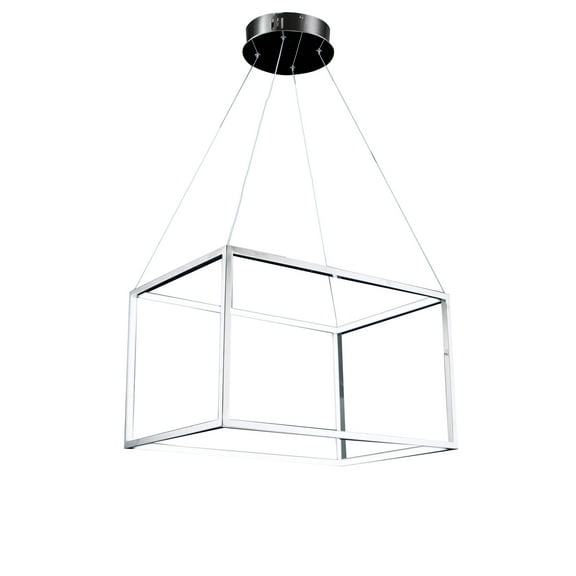 Design Living 12-Light Chrome Stainless Steel LED Chandelier With White Acrylic Diffusers