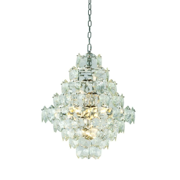Design Living 12-Light D24'' Clear Crystal Chandelier with Chrome Hardware