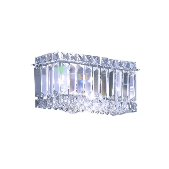 Design Living 2-Light Chrome Wall Sconce With Clear Crystal Accents