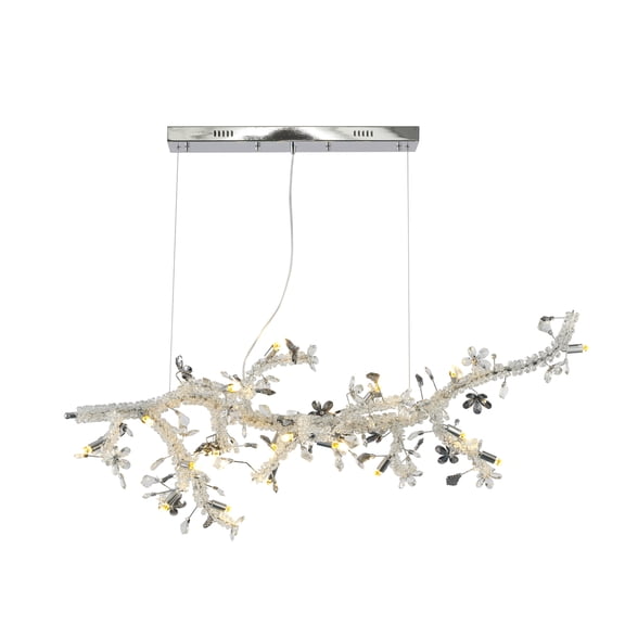 Design Living 20-Light L52'' Clear and Smoke Crystal Branch Chandelier
