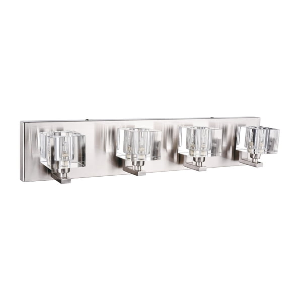 Design Living 4-Light Chrome Metal Wall Sconce With Clear Glass Shades