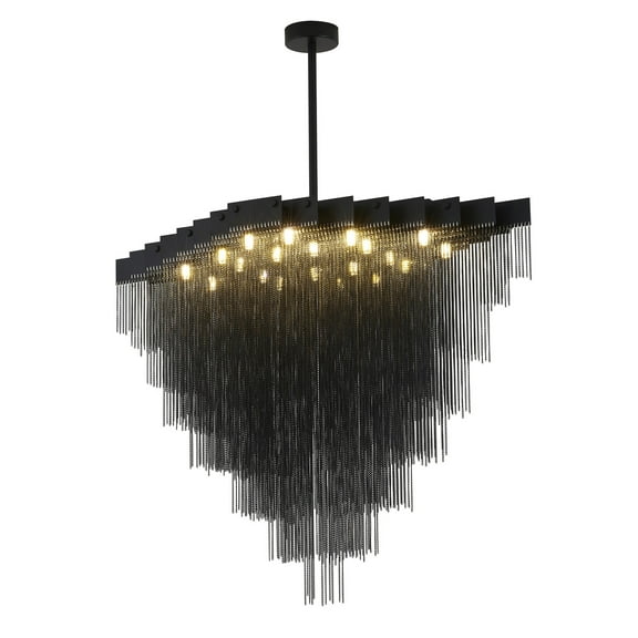 Design Living Chandelier, Satin Black, 39.4" x 23.6" x 47.2"