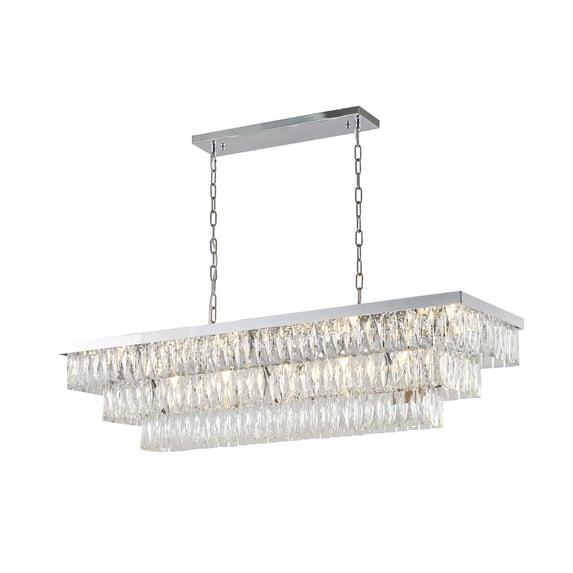 Bethel International Chandelier Chrome Metal & Crystal