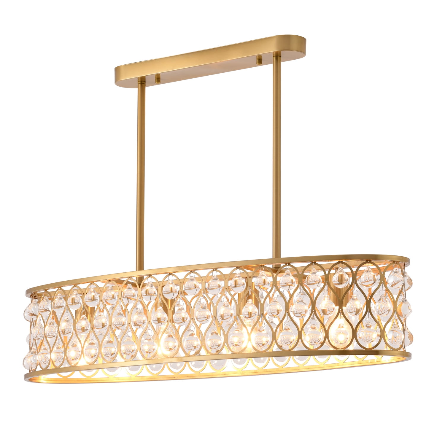 Elegant 35.4" Black Drum Chandelier with Clear Crystal Accents