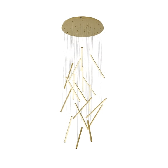 Design Living LED Chandelier, Brass, 32" x 32" x 120"